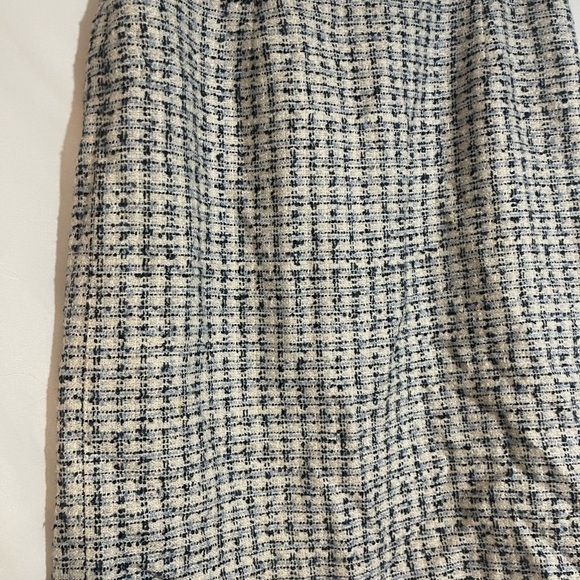 Karen Scott Classic Navy Light Blue and White Tweed Fall Skirt - Picture 2 of 9